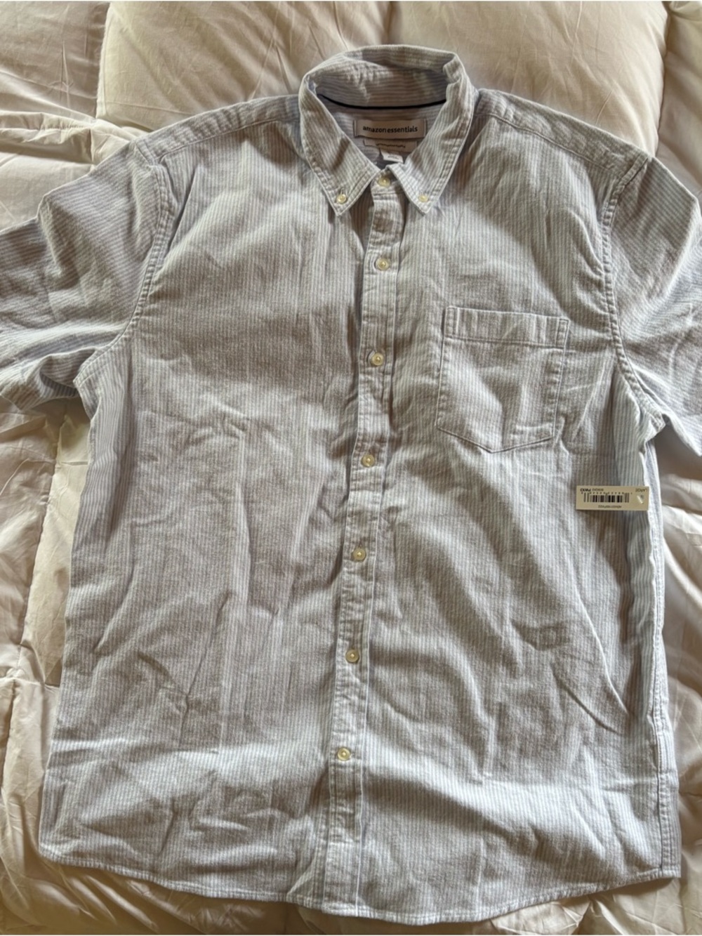Amazon Essentials Light Blue Striped Button-Down Shirt